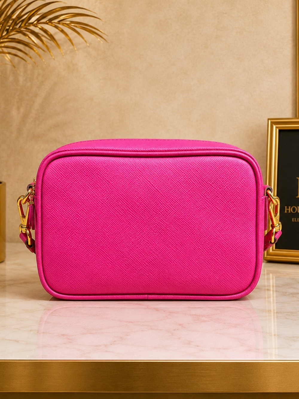 Prada Pink Saffiano Crossbody Bag Entrupy Authentication Included - Picture 2 of 9